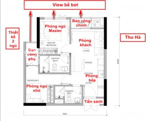 chỉ 64tr/m2-em hà đảm bảo-đây là căn 2 ngủ rẻ nhất senique-view bể bơi-tầng trung-ck cao nhất dự án
