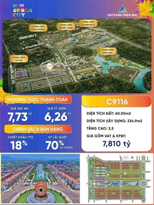 bán căn liền kề 60m2 xây 3,5tầng + 1 tầng hầm tại dự án sunurban city hà nam