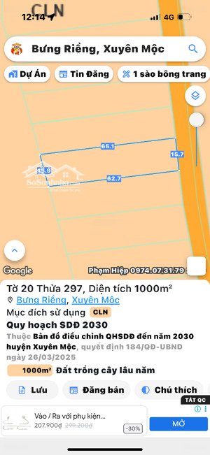bán 1000m2 đất bưng riềng hcm ngang 15.7mx60m đường nhựa vạch vàng, cách chợ bưng riềng 5,5km