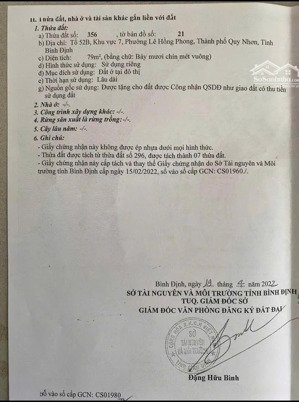 bán vài lô đất mặt tiền hoàng văn thụ, quy nhơn