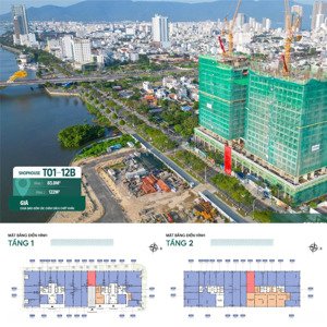 shophouse khối đế sun ponte sở hữu lâu dài diện tích 205.8m2, ngay cầu rồng