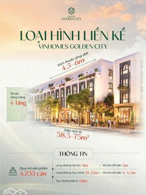 liền kề vin dương kinh diện tích 63 - 120m2, giá chỉ từ 5,x tỷ, hàng vip view công viên, trường học