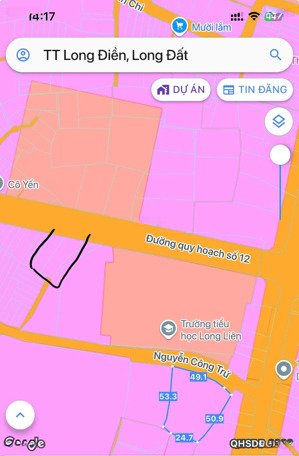 bán 2 lô đất gần trường tiểu học long liên long điền (có bán lẻ từng lô) cách trung tâm hc brvt 3km