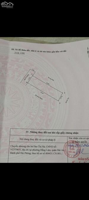 Chỉ 1 Tỷ250tr sở hữu ngay lô đất 54,72m2 tại ngõ 54 đường Tràng Cát – Hải An – Hải Phòng.