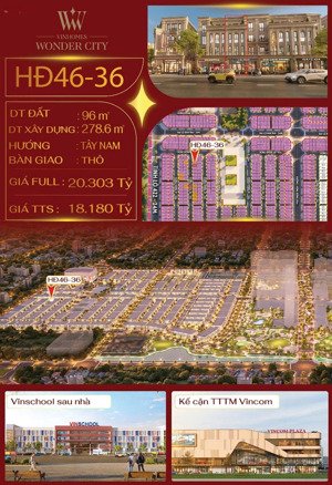 hừng đông hd46 liền kề giá rẻ ngay trường học vinschool tại vinhomes đan phượng