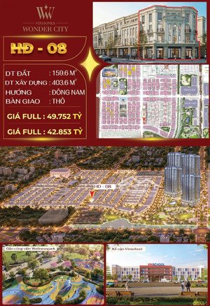 siêu phẩm góc 3 mặt thoáng hừng đông hđ-08 trục đường thông - vinhomes đan phượng