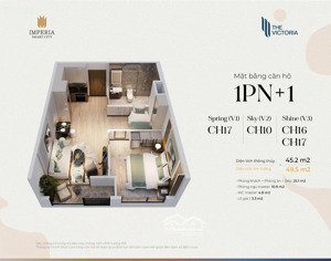 bán nhanh 1pn+, 1wc 45m2 giá 3,51 tỷ bao phí tại the victoria - vinhomes smart city lh: 