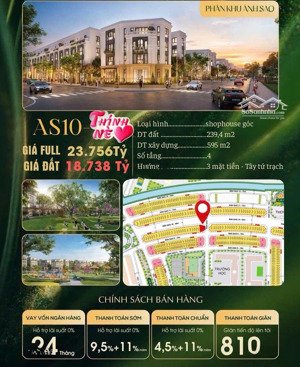 độc quyền shophouse 3 mặt tiền vip nhất vin dương kinh