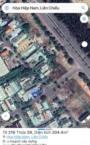 bán lô góc 2mt thông biển nguyễn tất thành - đường trần bích san , dt 205m2 ngang 26m giá chỉ 13 tỷ