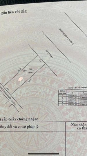 bán nền đường số 8 văn hoá tây đô lề 8m lộ 12m dt nền 5x20- giá 3.8 tỷ