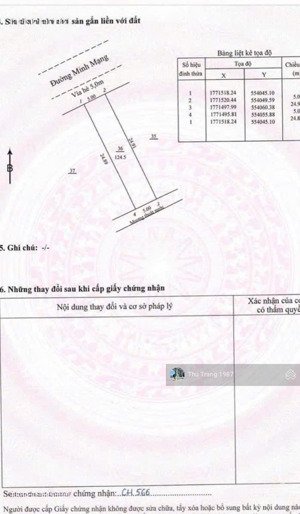 chính chủ cần bán lô đất đẹp mặt tiền đường minh mạng sát ngã tư nguyễn cơ thạch