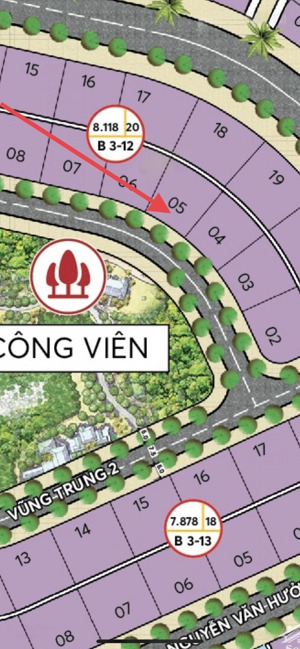 bán lô biệt thự nở hậu 359m2 phú mỹ an đường vùng trung 1 view công viên cực đẹp