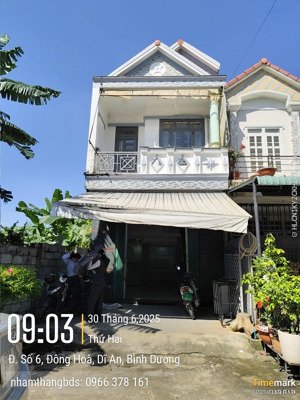 bán nhà 1 trệt 1 lầu kdc gần sân vận động đông hòa p.đông hòa, tp.dĩ an