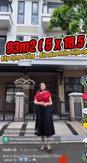 chính chủ nhà phố classia | đông nam | 92m2 ( 5m*18.5 ) | trục chính 5 tầng |sổ ko vay | 17.4 tỷ tl