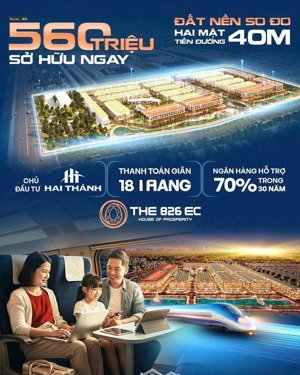 bán đất nền dự án the 826 ec, long hậu, cần giuộc, long an, 2,6 tỷ, 80m2, hot! uy tín