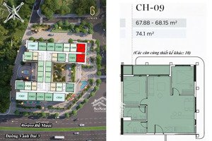 bán gấp xuất ngoại giao ck 19% gtch trục ch10 68m2 ban công đông nam bàn giao full nội thất cao cấp