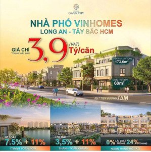 nhà phố vinhomes green city giá tốt và nhiều ưu đãi long an