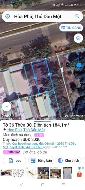 đất mặt tiền võ nguyễn giáp trung tâm tp mới bd, 184m2 full thổ cư 9m22 dài 20 chỉ 9ty5