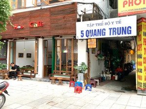cho thuê cửa hàng phố quang trung 60m² + gác lửng 10m, mặt tiền 5.6m giá 75 triệu/tháng