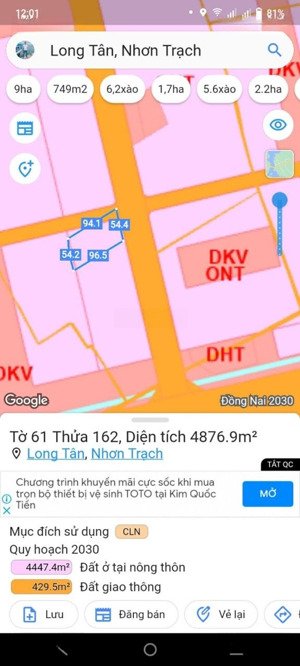 cần bán lô mt nguyễn hữu cảnh ngay tthc nhơn trạch sát 25c & một vài lô khác cùng vị trí giá đầu tư