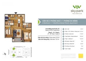 cần bán căn hộ 78,3m chung cư sky park, số 3 tôn thất thuyết
