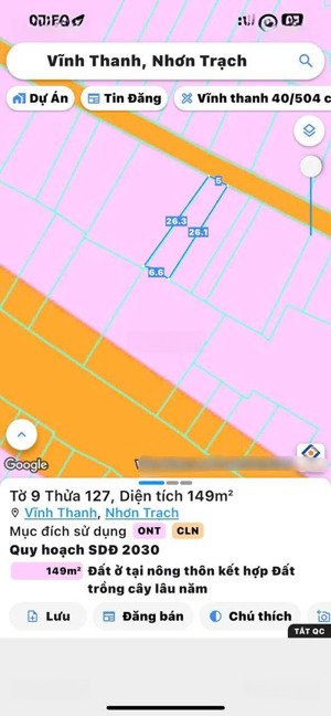 bán đất tại vĩnh thanh, nhơn trạch, đn. cơ hội đầu tư sinh lời cao trong tương lai, phong thủy tốt