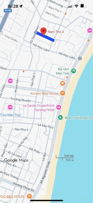 bán đất mặt tiền đường nam thọ 4 - sơn trà. gần bãi tắm mân thái, dt 80m2 giá 5 tỷ 5 tl