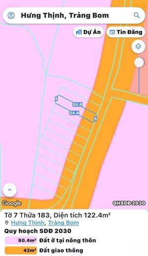 mặt tiền nhựa kinh doanh xã hưng thịnh mới - trảng bom - đồng nai
diện tích: 124m2 sổ riêng thổ cư