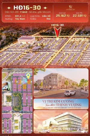 bán gấp hđ16-30 căn xẻ khe duy nhất trục thông vincom