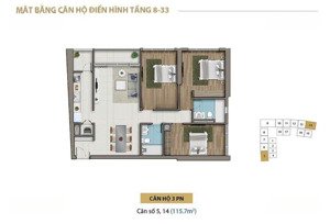 cho thuê căn hộ 3pn 2wc tại saigon royal residence giá tốt thị trường 32 triệu, 105m2
