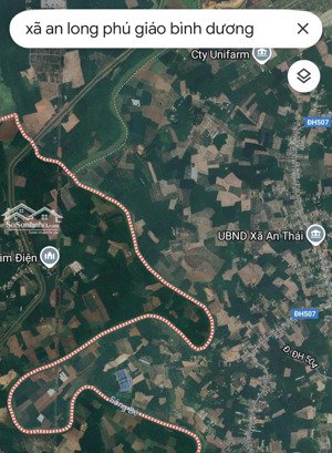 bán đất cln lên được skc, dt 9500m2, quá rẻ 480n/m2 xã an long, phú giáo, bd, gần đ 3fa, cont40f đi