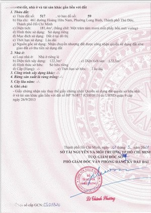 chủ cần tiền nên bán gấp căn nhà cấp 4 mặt tiền đường hoàng hữu nam, tp. thủ đức. lh 