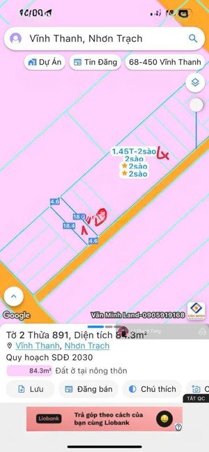 cần bán 4 lô full thổ cư giá f0 đầu tư. ấp hoà bình xã vĩnh thanh,nhơn trạch ,đồng nai