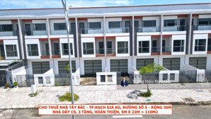 cho thuê nhà tây bắc - trục chính đường số 5, lộ 32m, 3 tầng, 5x22m, hoàn thiện cơ bản, 4 phòng ngủ