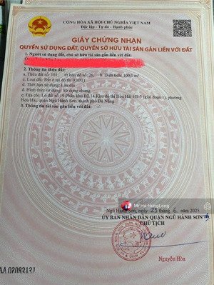 chính chủ gửi bán cặp lô đất khu biển sơn thủy - h1.3, thuỷ sơn 6, đường 7,5m, dt 200m2