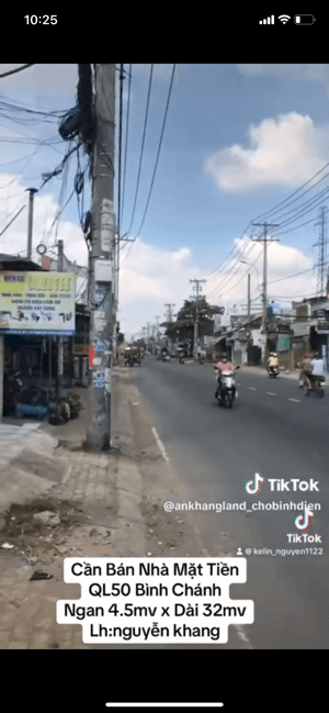 Bán nhà 1 trệt 1 lầu mặt tiền quốc lộ 50 , Bình Chánh , 130 m2 , thu nhập 20 tr / th