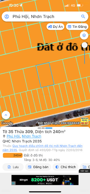 bán biệt thự tt nhơn trạch, đồng nai, 240 m2 giá 25triệu/m2