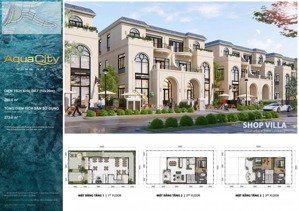 shopvilla aqua city 10x20m, đường 45m, giá bán 20,5 tỷ đang góp cuối 2026 nhận nhà, tây nam.