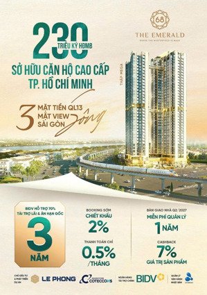 góp chỉ 0,5%/tháng sở hữu căn hộ cao cấp resort ở tphcm - the emerald 68 - cách cầu bình lợi 15ph