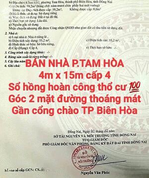 BÁN RẺ NHÀ TAM HÒA, SỔ HỒNG RIÊNG THỔ CƯ, GÓC 2 MẶT ĐƯỜNG THOÁNG MÁT