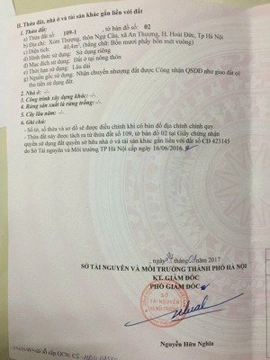 bán nhà xóm thượng, an thượng, hoài đức, diện tích 40.4 m2, nhà 2 tầng dân xây, tiện ích đầy đủ