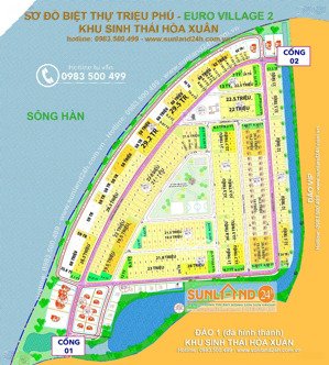 bán đất biệt thự euro village 2- view sông hàn. lh: 