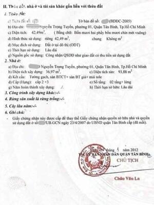 43m2 Nguyễn Trọng Tuyển 3 tầng hẻm thông Lê Văn Sỹ, 5ty5