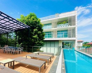 bán biệt thự siêu đẹp hồ bơi tại trần ngọc diện thảo điền dt 20,5x43 cn 871,6m2 hầm 4lầu giá 120 tỷ