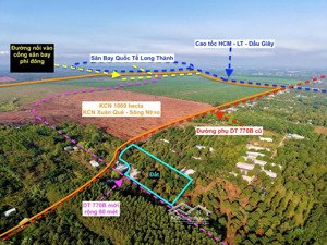 bán đất 3792m2 mặt tiền đt 770b, ngay thị trấn dầu giây, kế bên là kcn sông quế, cách sblt 6km