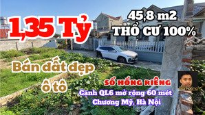 chính chủ bán lô đất thổ cư 45,8m² bám quốc lộ 6 giá chỉ 1,35 tỷ