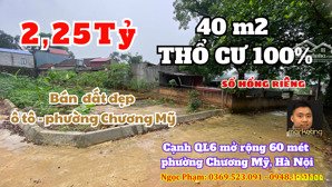 bán lô đất đẹp 40m phường chương mỹ, hà nội gần quốc lộ 6 mở rộng