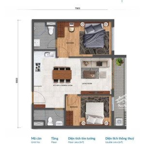 cho thuê căn hộ safira kđ, 67m2 2pn - 2wc, tầng sân vườn, full nội thất, giá chỉ 10tr/tháng