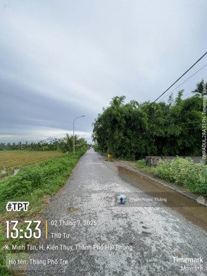 lô đất mặt đường nhựa liên thôn tại kiến thụy hải phòng dt lớn 977m2, mt 35m