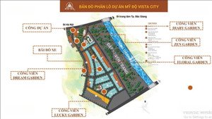 bán lô đất nền dự án mỹ độ vista city bắc giang, lô áp góc 80m2 - 3 tỷ